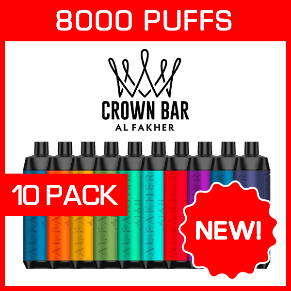 ALFAKHER CROWN BAR – 8000 PUFFS – 10 PACK