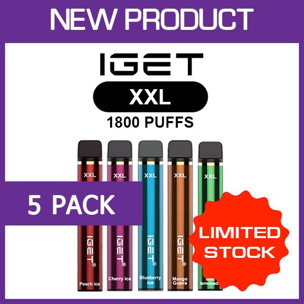 IGET XXL – 1800 PUFFS – 5 PACK